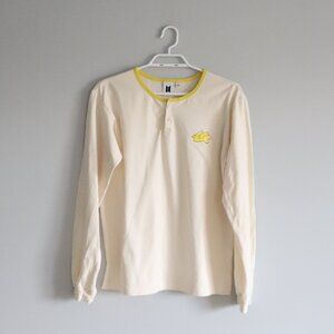 BTS‎ Women White Small/Med Stretch Melting Butter Pyjama Long Sleeve Polo Top